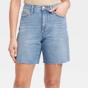 Universal Thread Goods Co High Rise Vintage Bermuda Cutoff Denim Shorts 4